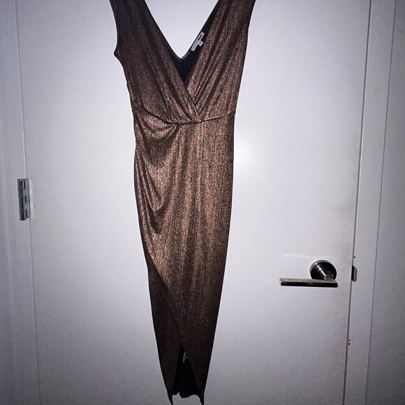 Bronze beautiful Dress  with Split, XS - Picture 2 of 12